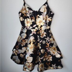 Mesmerizing Metallic Floral Skater Dress size S